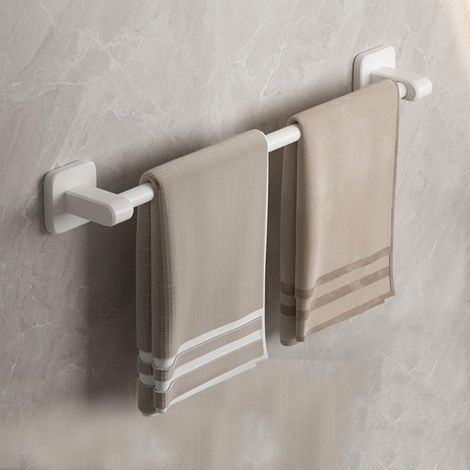 Barres Porte Serviettes Support de Bar Supports Salle Bain Serviette Mural sans Percage 40 cm Aluminium (1/5)