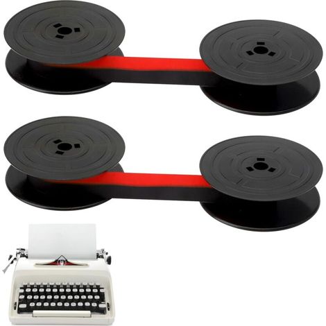 Ruban pour machine à écrire GR1, lot de deux, ruban en nylon, compatible avec les modèles de machines à écrire classiques, 10 mètres chacun, noir et rouge