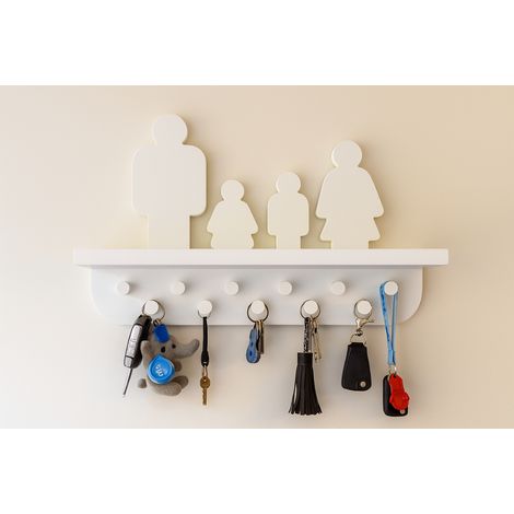 Kleiderbügel mit Ablage für Schlüssel, Familie 2+2 (1/5)