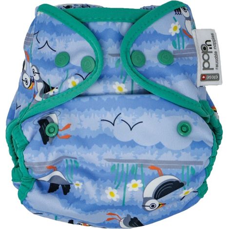 Fascia per neonati Blue Puffin riutilizzabile e impermeabile con bottoni a pressione, 3,5-16 kg, chiusura (1/5)