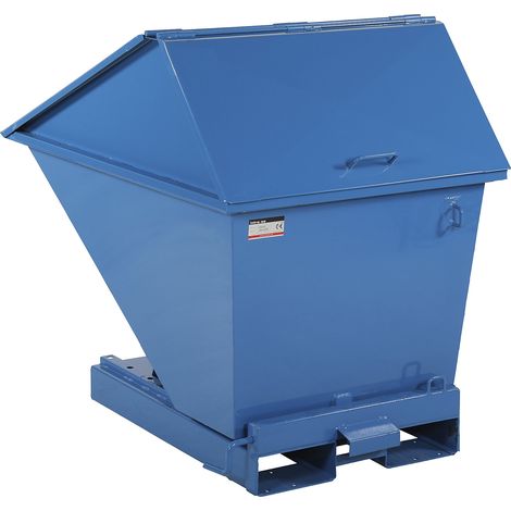eurokraft basic, Benne basculante à couvercle haut, bleu,