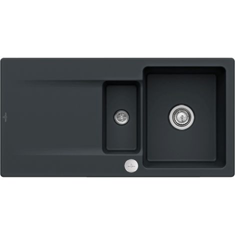 VB flächenbündige Spüle Siluet 60 R flat 33372F 980x490mm Rechteck Pure Black (1/2)