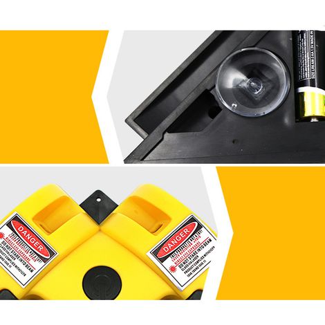 Niveau laser à projection d'angle droit, boîtier plastique intégré, ligne laser infrarouge horizontale et verticale, pour carrelage, jaune