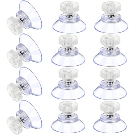 12 Grandes Ventouses Ventouses en Plastique Ventouse Anti-Collision Transparente en Caoutchouc Vis Écrou en Métal Ventouse Solide en PVC Transparent Remplacement avec Écrou de Vis