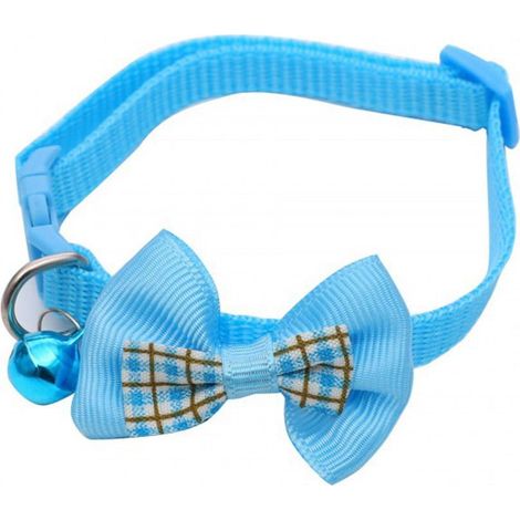 Collier Chat - Nœud Papillon Ajustable - Avec Clochette - En Terylène - Longueur 19 à 32 cm - Largeur 1 cm - 1 Pièce (1/5)