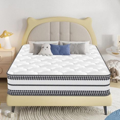 Matelas 90x200 cm Premium - Ep 26 cm Hybride - Ressorts Ensachés + Mousse mémoire de Forme, Soutien Mi-Ferme, Ergonomique (1/5)