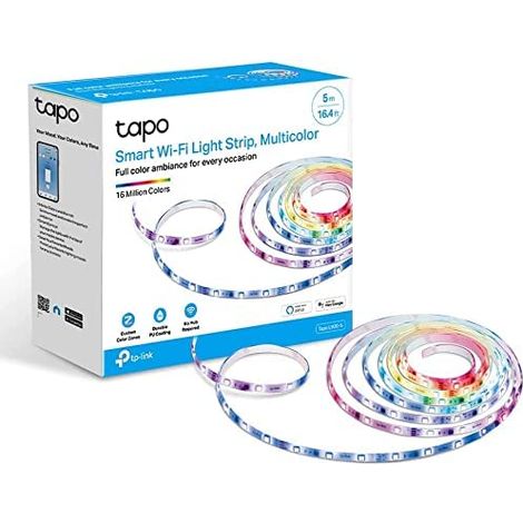 Striscia LED RGB da 5 m con telecomando, alimentatore e funzione di cambio colore. (1/5)