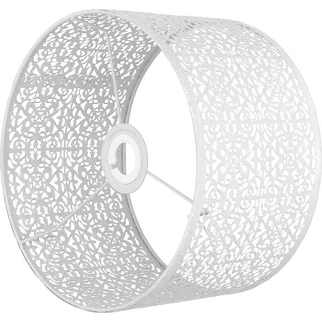 Sjlerst – Abat-jour moderne en fer creux 25cm – Hauteur 16cm – Compatible E14 E27 – Décoration intérieure avec motifs sculptés au laser