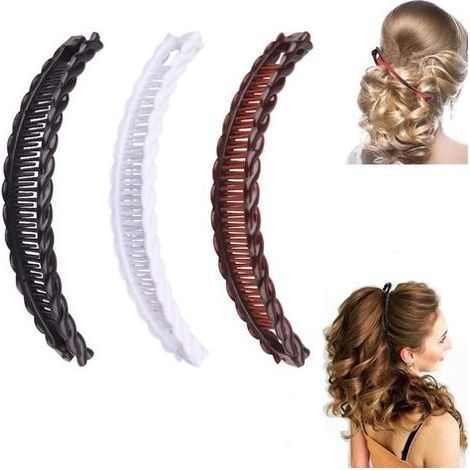 Tre pezzi di banana clip di capelli set, retro capelli-chiusura pettine strumento, antiscivolo banana pettine, ampia banana clip di capelli, forte, coda di cavallo clip, femminile, la coda di pesce cl (1/5)