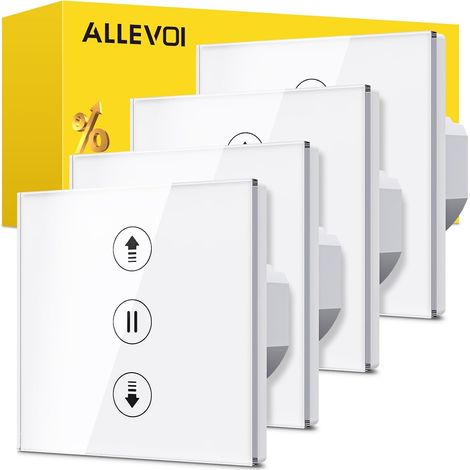 4 Pack Interrupteur Volet Roulant Connecté, Interrupteur Tactile de Stores Compatible avec / / , Contrôle de Pourcentage et Commande Vocale (Fil Neutre Requis) (1/5)