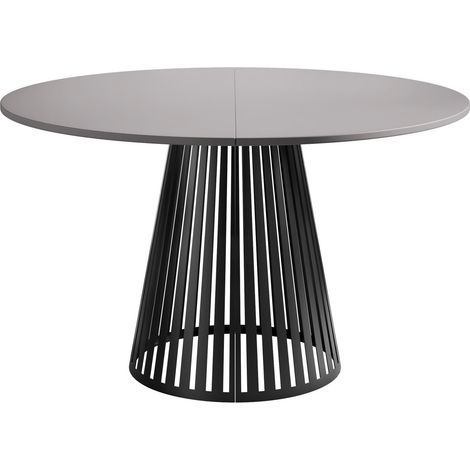 Mesa Prudentia, Gris + Negro, 76x0x0cm, Alargamiento, Aglomerado laminado, Metal (1/4)