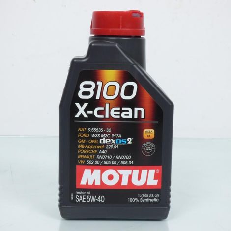 Bidon de 1L d'huile Motul 8100 X-clean 5W-40 ACEA C3 pour