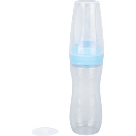 Distributeur de Nourriture en Silicone Doux pour Personnes Âgées, Design Épuré et Cuillère Souple, Bleu (1/5)
