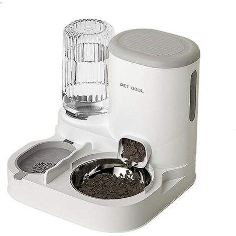Automatischer 2-in-1-Futterspender für Hunde und Katzen, Trinkbrunnen, großes Fassungsvermögen, Edelstahl. (1/5)