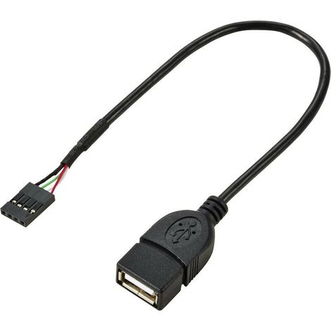 Câble USB 2.0 avec connecteur femelle USB-A – 0,20 m, noir, 4 broches – RF-5719746 C306422 (1/2)