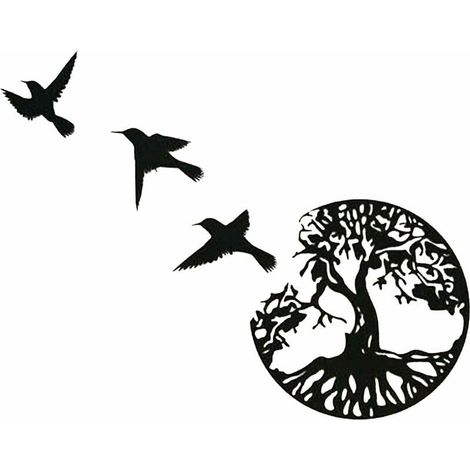 Art Mural en Métal, Art de l'arbre de Vie, Signe de Famille Arbre en Métal, Décoration Murale, Décor D'intérieur (1/5)