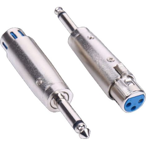 2PCS 3 Broches XLR Prise Femelle vers 6.35mm Mono Jack Adaptateur de Prise (1/5)