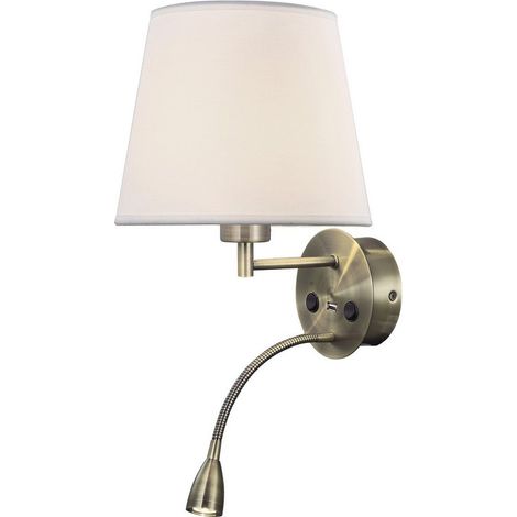 Inspired mantra fusion - caicos - mur lampe de lecture avec chargeur usb 1 x e27 max 20w 3w led 3000k 210lm led a commutation individuelle laiton antique 7337879 7337879 7337879 7337879 7337879 733787 (1/5)