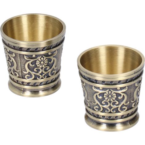 Lot de 2 verres à vin rétro à motif en relief, décoration pour la maison (S Bronze) (1/5)