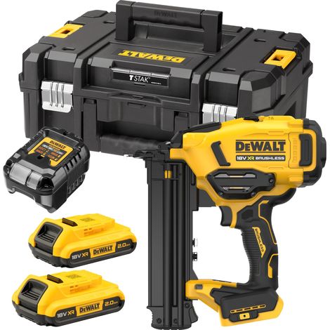 Cloueuse sans fil à tête rétractable DEWALT DCN210SD2, 0°, 18 GA, 18 V, 2 batteries de 2,0 Ah et chargeur dans un coffret TSTAK (1/5)