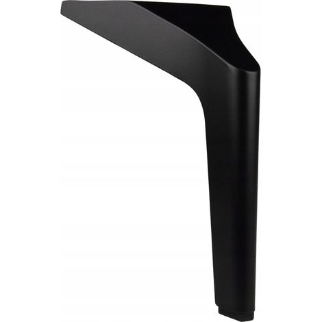 Pata de mueble de metal negro para armario, cama, mueble tipo loft, oblicua, 18 cm. (1/5)