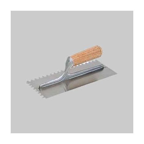 frattone dentato c/manico legno 28x12 cm - dentatura 12x12 mm