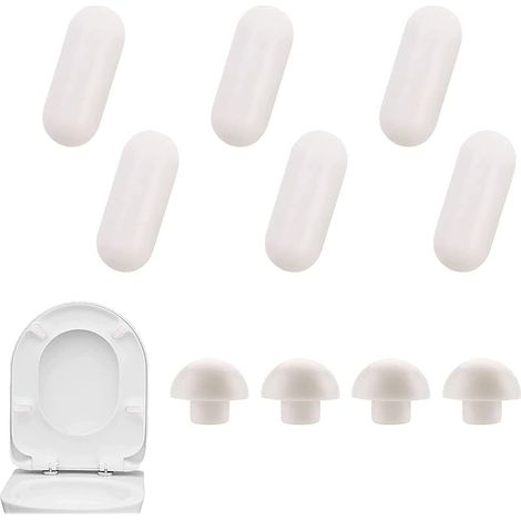 Tampon Universel pour Siège Toilette, Tampon Abattant WC, 10 Pièces Pare-Chocs de Siège de Toilette pour La Maison, l'hôtel, l'hôpital, l'ensemble de Toilette Scolaire (1/5)