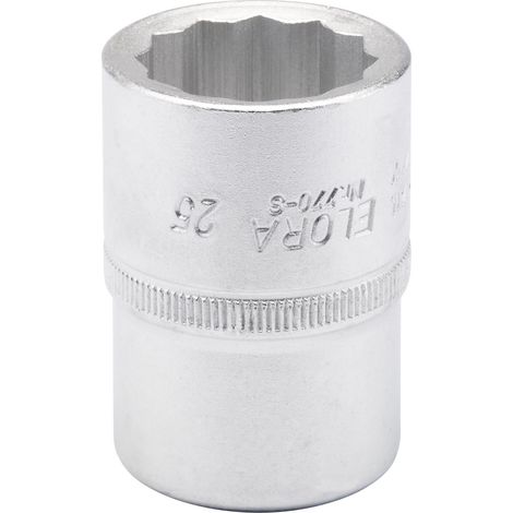 Draper 00731 Elora Bi-Hexagon Socket, 3/4"" Sq. Dr., 25mm (1/5)