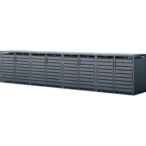 Westmann Metall Mülltonnenbox Kubus 8er 8x240 L Anthrazit 528x80x116 cm (1/5)