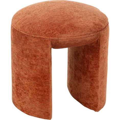 Pouf Rond Design "Anise" 44cm Orange Rouille (1/5)
