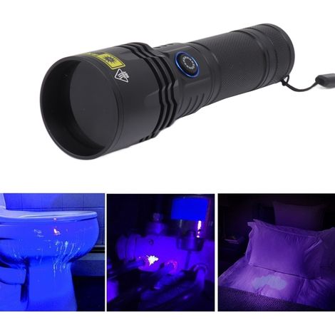 Lampe torche UV 20W 365nm, lampe torche UV rechargeable, détecteur d'urine d'animaux domestiques à lumière noire, scorpion à coloration sèche durcie à la résine.