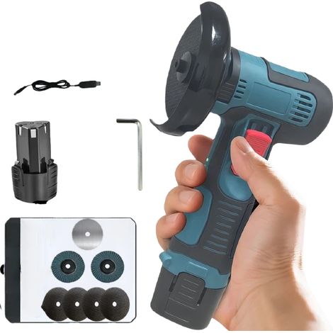 Meuleuse sans fil-4000mAh mini meuleuse-10mm Convient pour Meuleuse d'angle Sans Fil pour Batterie Makita-Disqueuse Sans Fil(1 batteries, 1 chargeur) (1/5)