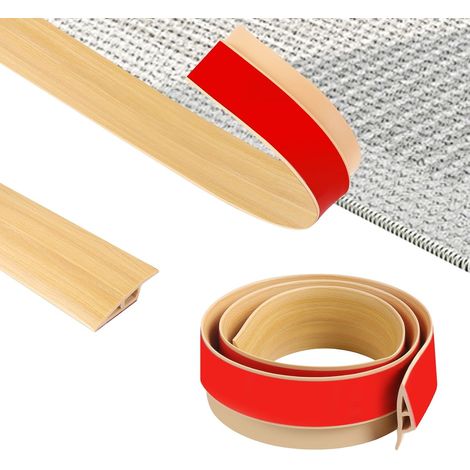 100cm PVC Barre De Seuil,Flexible Seuil De Porte Adhesif AntidéRapant, Moquette Transition de Seuil Pour RevêTement De Sol,Portes, Carrelage,Bois (Largeur:5cm-Grain de bois brut-A5010) (1/5)