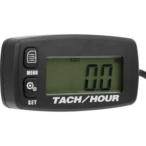 LCD-hintergrundbeleuchteter induktiver Geschwindigkeitsmesser mit rückstellbarem Zähler für 2/4-Takt-Motoren, Betriebszeitmesser, Drehzahlmesser. (1/5)