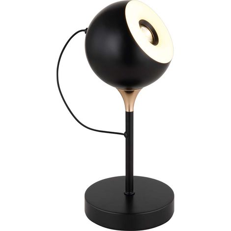 Tischleuchte Beistelllampe Leselampe Metall schwarz gold LED beweglich H 28,5 cm