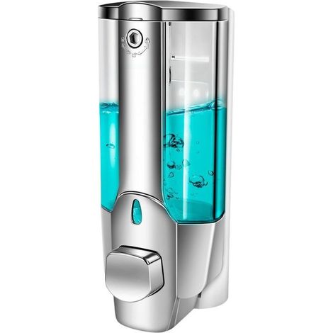Wall-mounted shampoo and bath soap dispenser, 350 ml, with lockable bathroom door