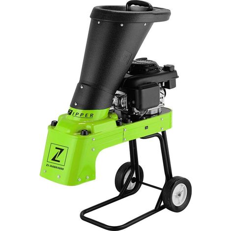 Zipper – Broyeur de végétaux thermique 159cc – Moteur 3 kW – Ø maxi de branches 50 mm – Démarrage câble – Compact et stable
