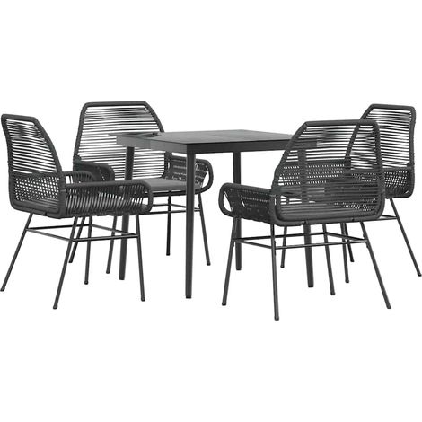 vidaXL Set da Pranzo da Giardino con Cuscini 5 pz Polyrattan Vetro (1/5)