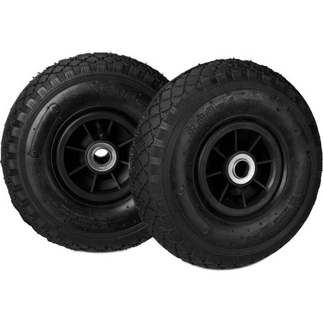 Set de 2 brouette, Roue de Rechange axe,3.00-4, Caoutchouc 260x85 mm 80 kg (1/5)