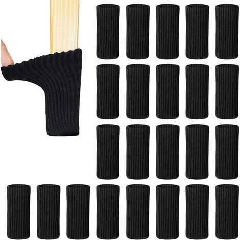 24 housses en feutre pour pieds de chaise – Protègent le sol contre les rayures et réduisent le bruit – Noir (1/5)