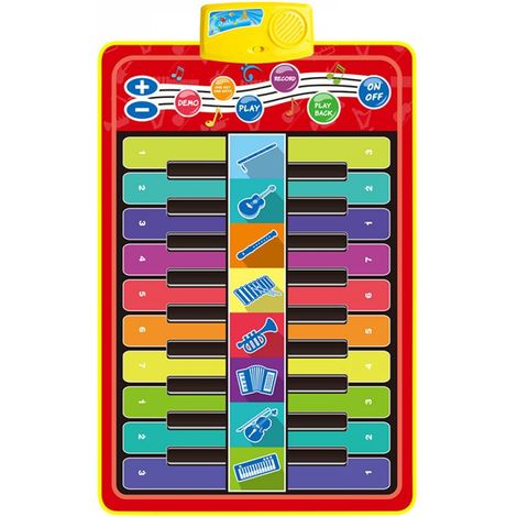 1 tapis d'éveil, 88 x 60 cm, 28 sons musicaux, double face, avec enregistrement, pour enfants de 3 à 8 ans (1/5)