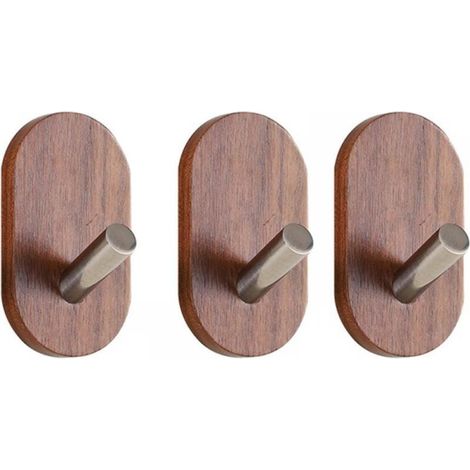 Set mit 3 Garderobenhaken aus Holz, Garderobenständer aus Naturholz, Türhaken zur Dekoration, multifunktionale Wandhaken für Mäntel, Kleidung, Schlüssel, Schals (1/4)