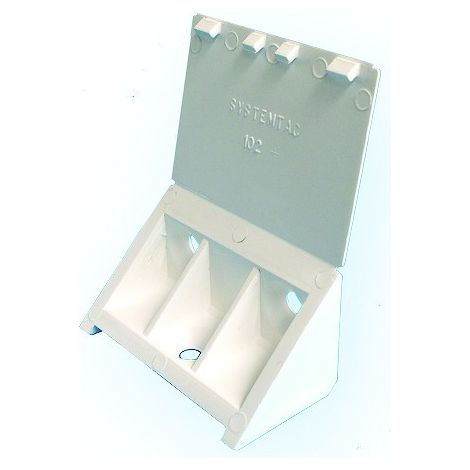 Taquet d'assemblage SYSTEMTAC 102 + large 3 trous 24 x 23 x 44 mm blanc sachet de 50 pièces - PRUNIER (1/6)