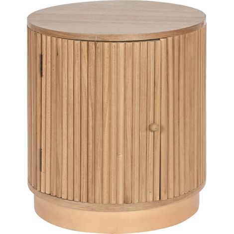 Mesita De Noche Paulownia Mdf 43X43X48 Puerta (1/5)