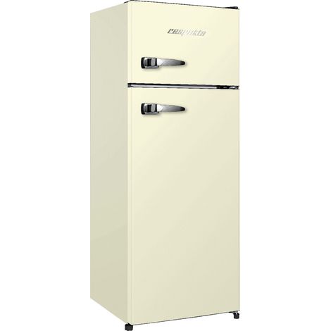 Kühlschrank freistehend 170 Liter 4 Gefrierfach Retro 144 cm creme Respekta