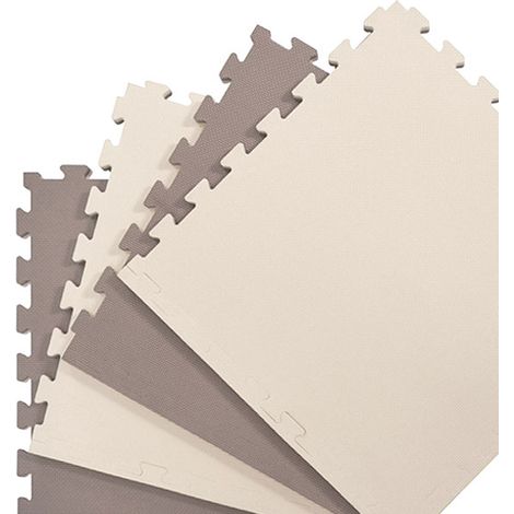 eyepower 4 Tappetini Puzzle per Sport ciascuno 63x63cm incl cornice Tappeto estensibile EVA 20mm di spessore double-face Marrone Beige (1/5)