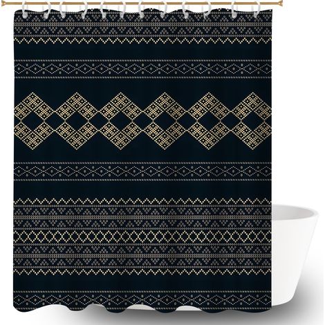 Rideau polyester pour douche 180x180 poids lesté bâche polyester douche pour les amateurs de déco (1/5)