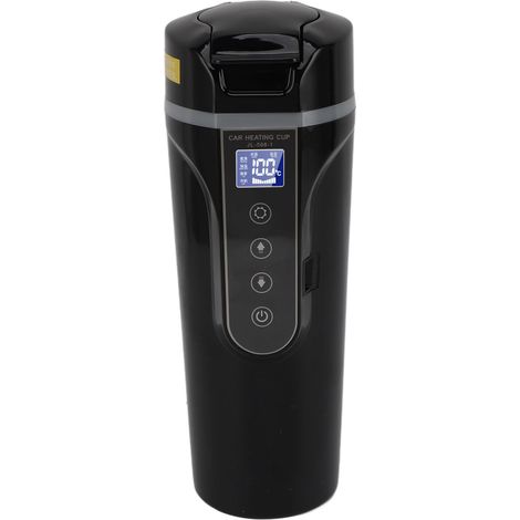 Intelligenter 500-ml-Wasserkocher mit Display, tragbarer Heizbecher (12 V/24 V), Schwarz (1/5)