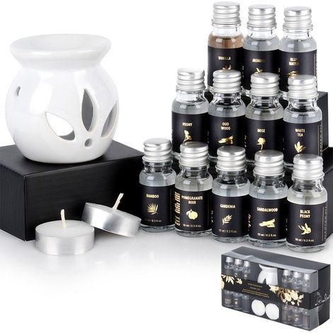 SET AROMA 15 PEZZI, BRUCIATORE CON OLI E CANDELE (1/5)