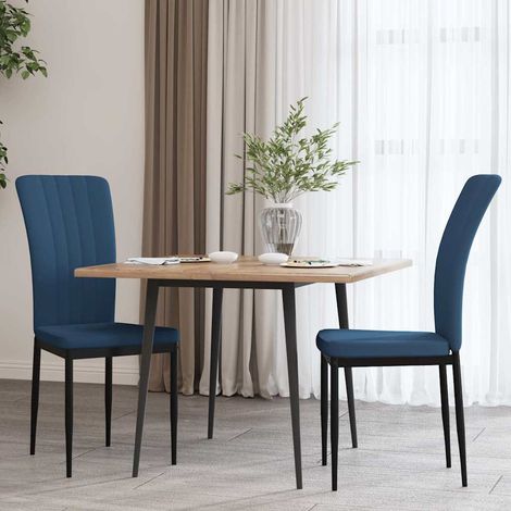 Lot de 2 Chaises de salle à manger - Chaises à dîner Bleu Velours BV780211 - BonneVie (1/5)